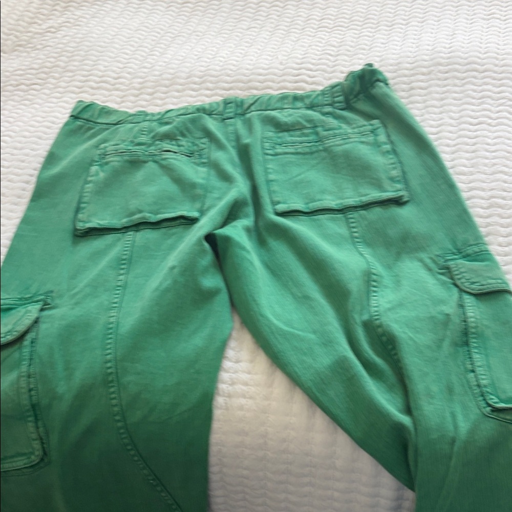 Free People Green Cargo Wide-Leg Trousers - Picture 4 of 4